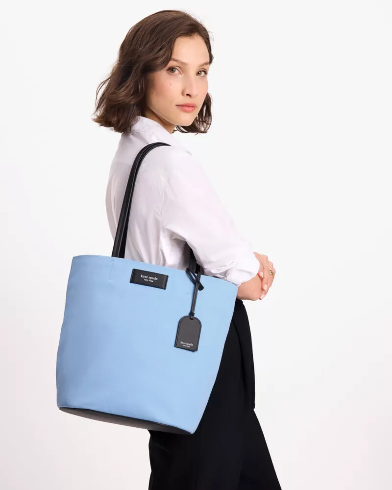 bolsa tote grande on purpose canvas azul astral