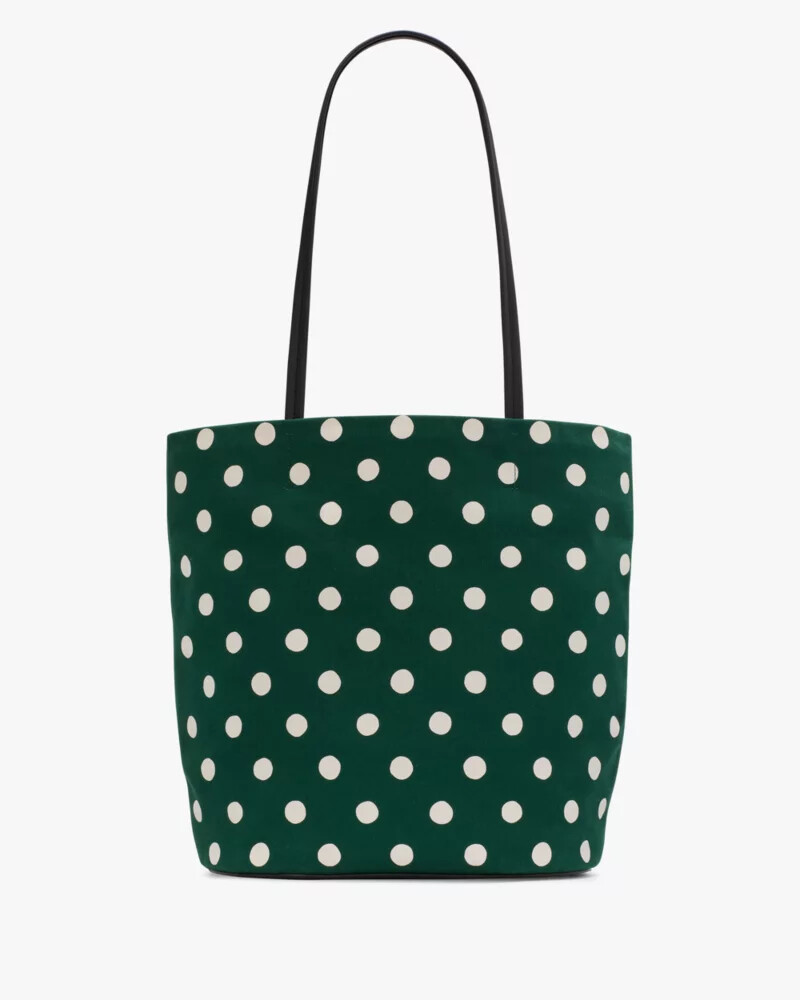 sacola grande de lona estampada com bolinhas on purpose sunshine cor rúcula multicolorida