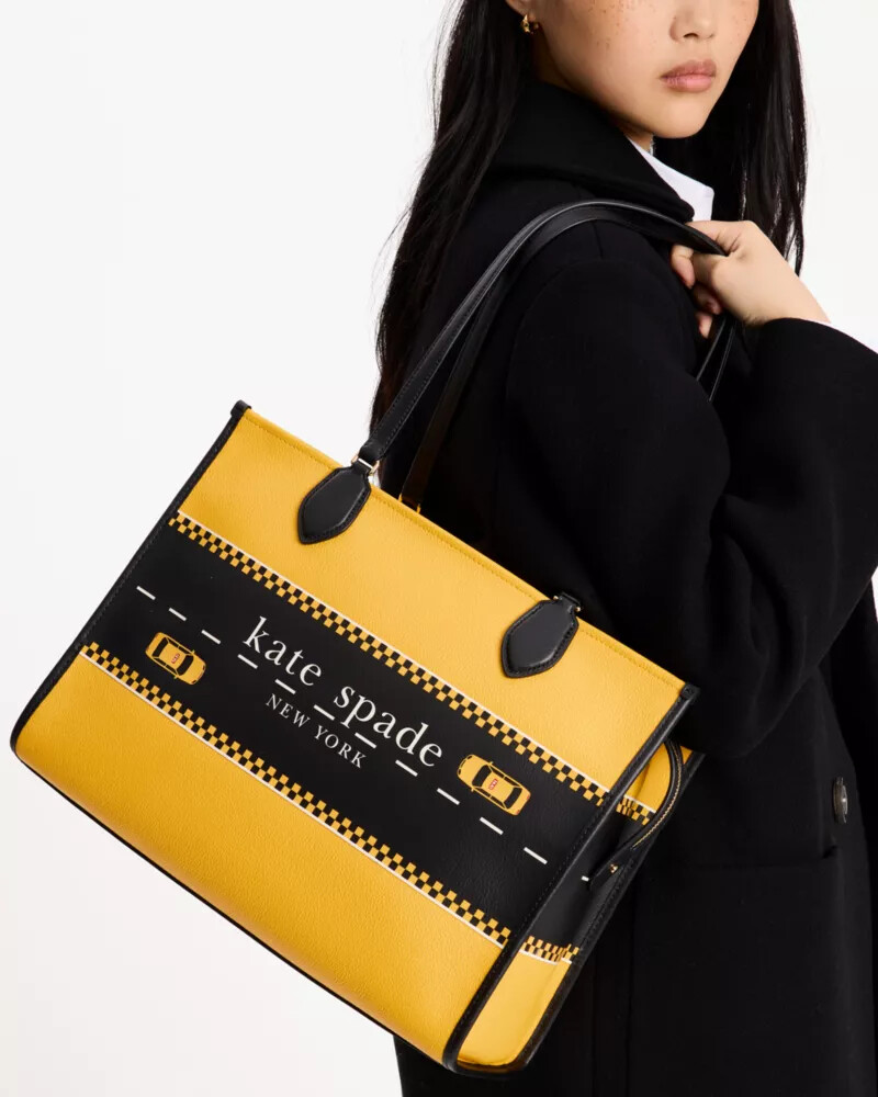 bolsa de mercado grande manhattan taxi amarela multicolorida