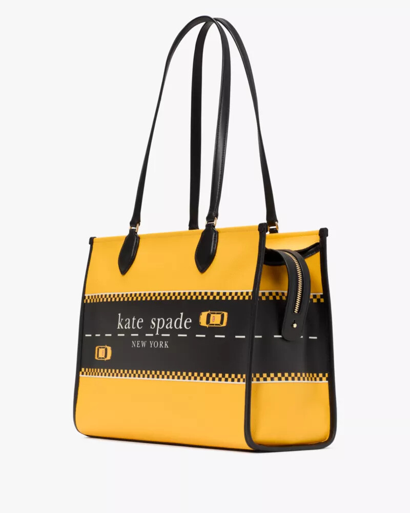bolsa de mercado grande manhattan taxi amarela multicolorida