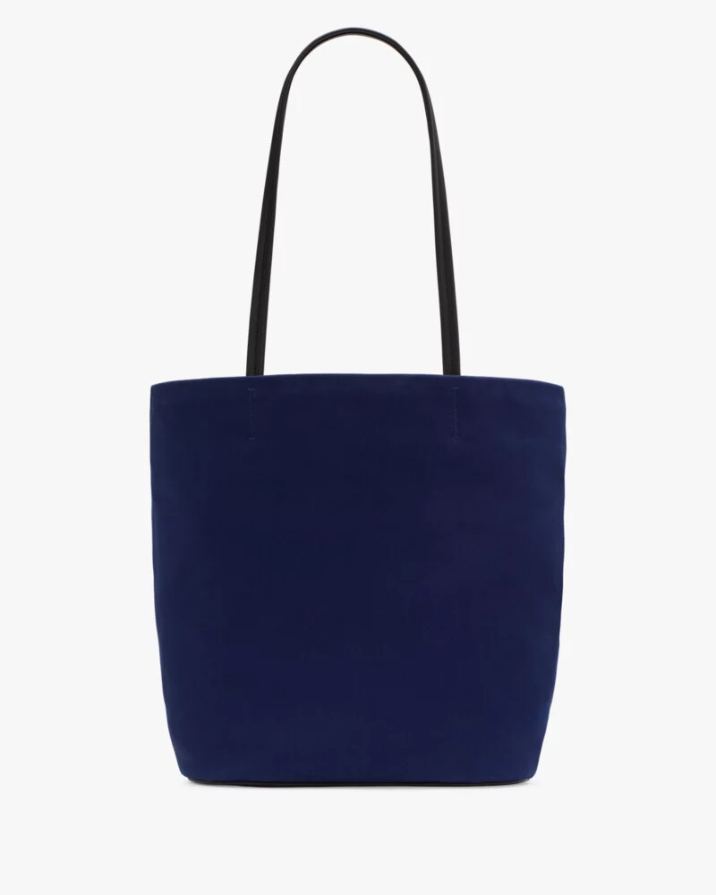 bolsa tote grande on purpose bouquet em lona cor deep lake multicolorida