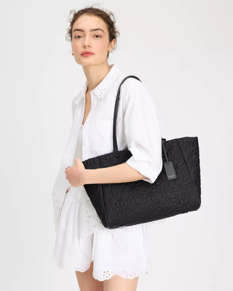 bolsa tote média acolchoada tilly preta.