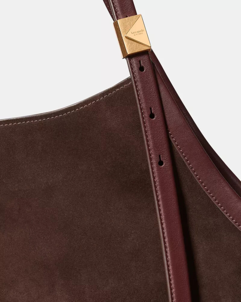 bolsa tote tulipa em camurça decorativa - chocolate quente