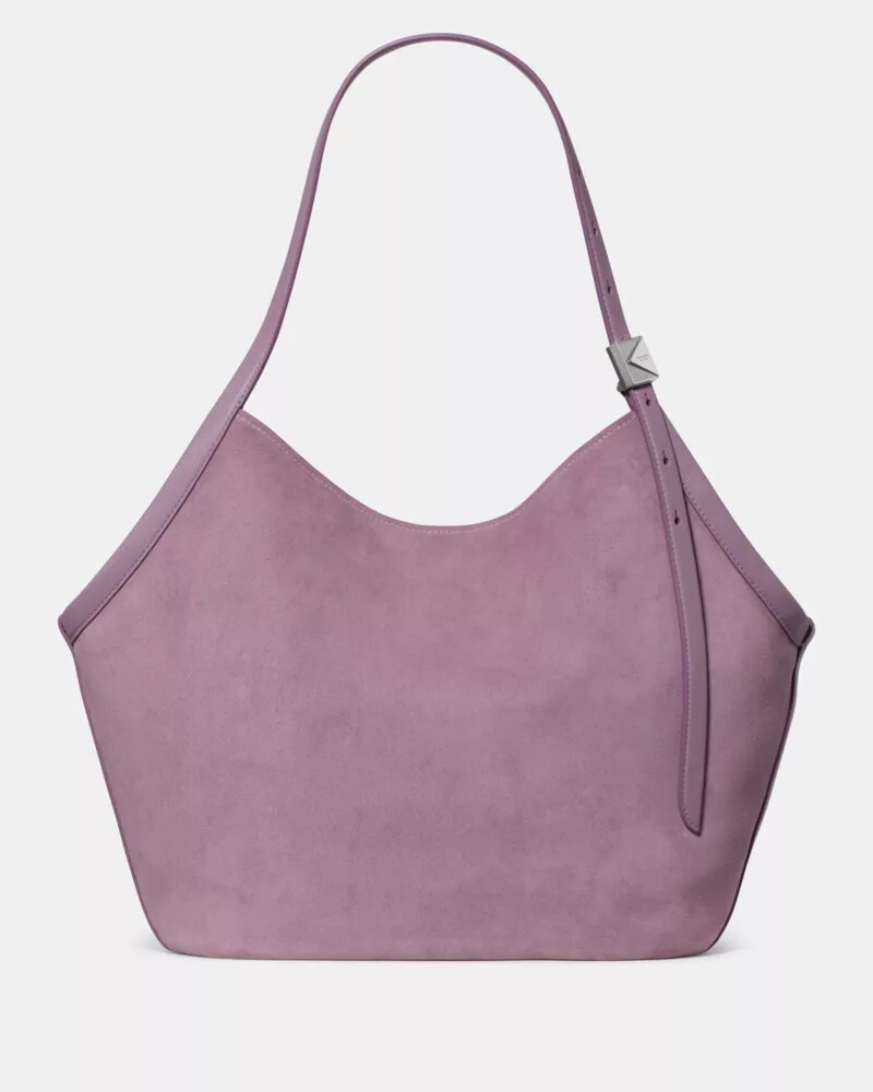 bolsa tote tulip de camurça deco roxa.
