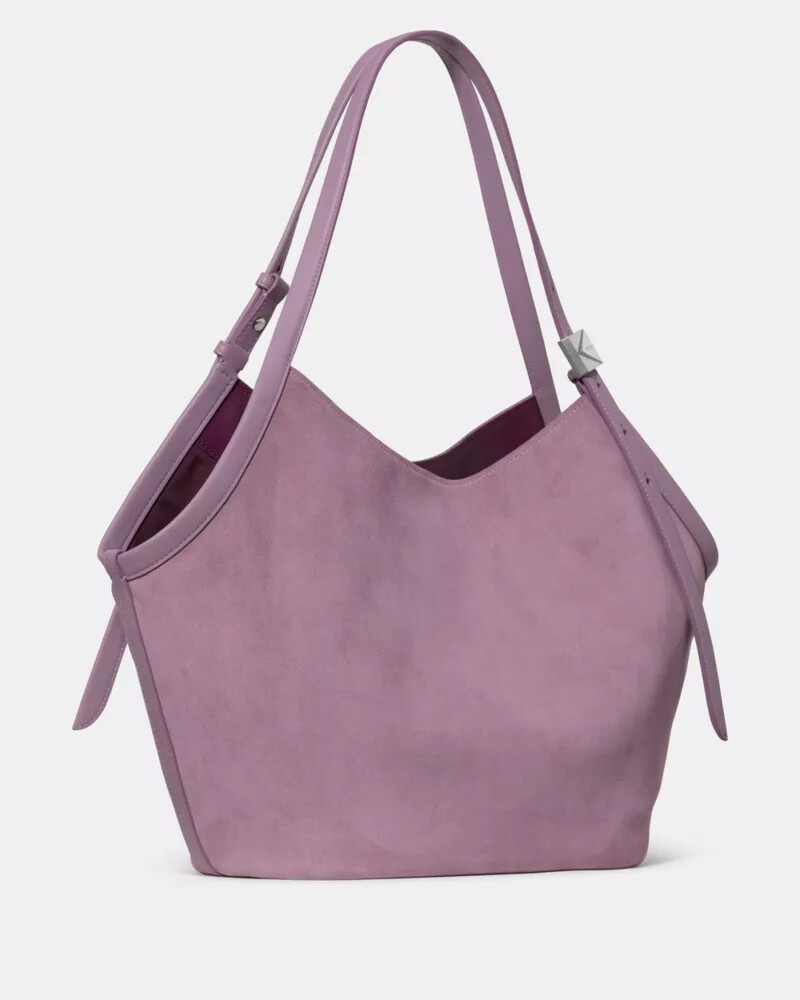 bolsa tote tulip de camurça deco roxa.