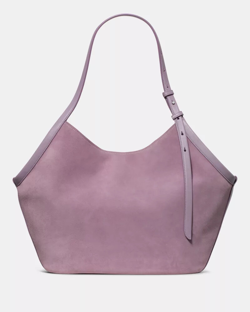 bolsa tote tulip de camurça deco roxa.