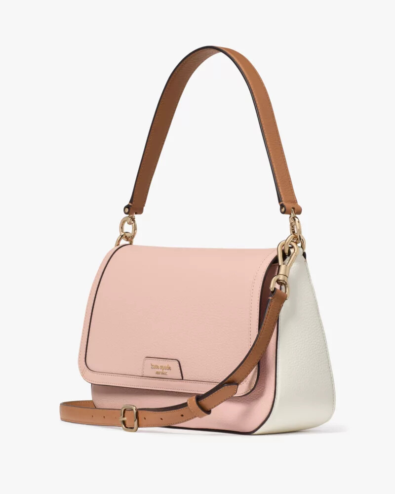 bolsa de ombro conversível hudson rosa fumaça multicolorida
