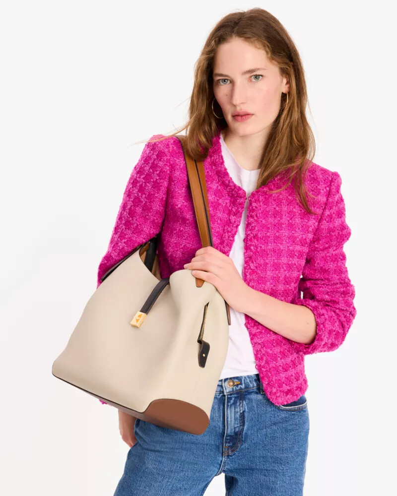 bolsa de ombro grande deco em vidro leitoso multicolorido