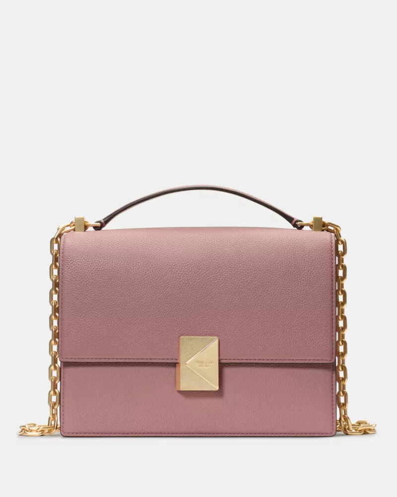 bolsa de ombro deco chain rosa escuro