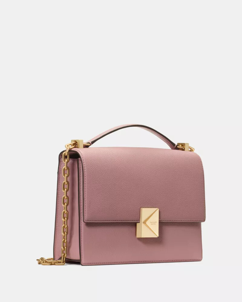 bolsa de ombro deco chain rosa escuro