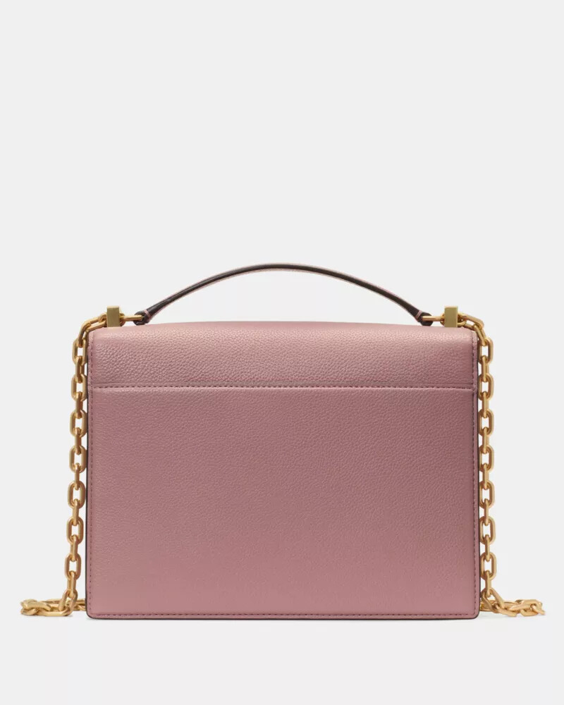 bolsa de ombro deco chain rosa escuro