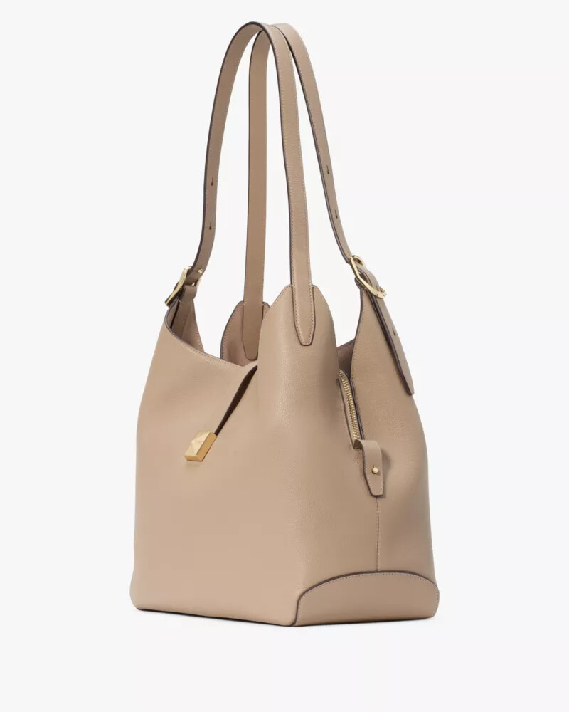 bolsa de ombro grande deco tom taupe atemporal