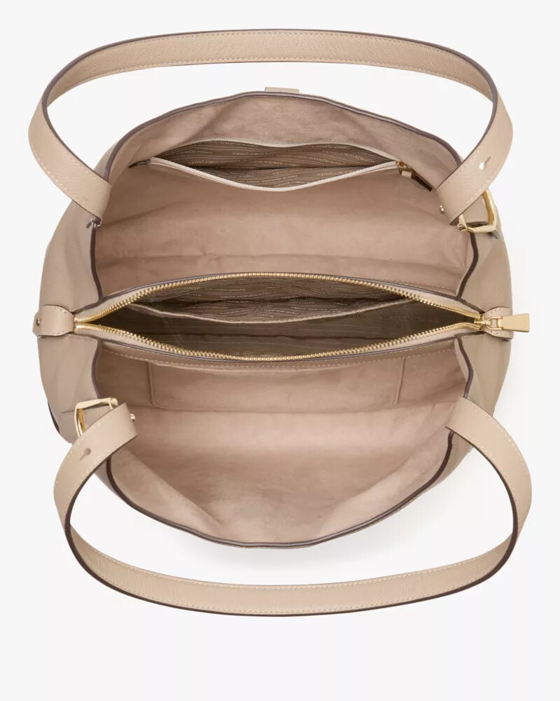 bolsa de ombro grande deco tom taupe atemporal