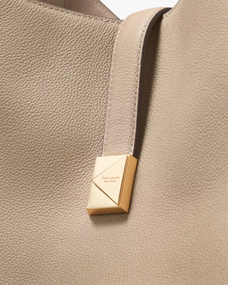bolsa de ombro grande deco tom taupe atemporal