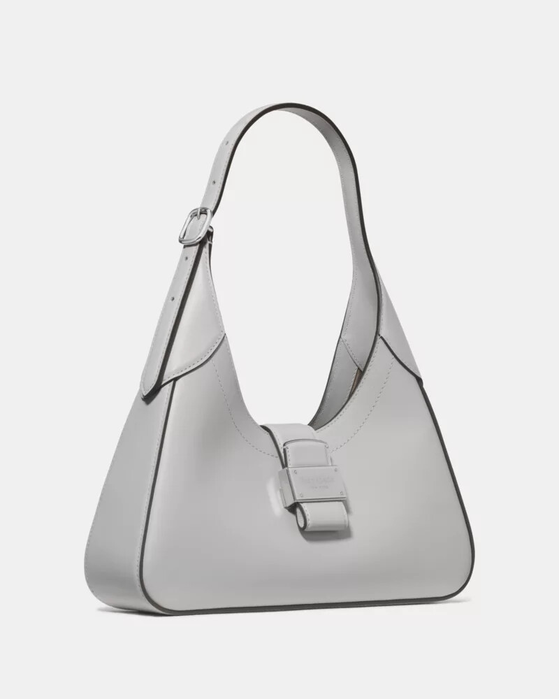 bolsa de ombro pequena nouveau cinza platina