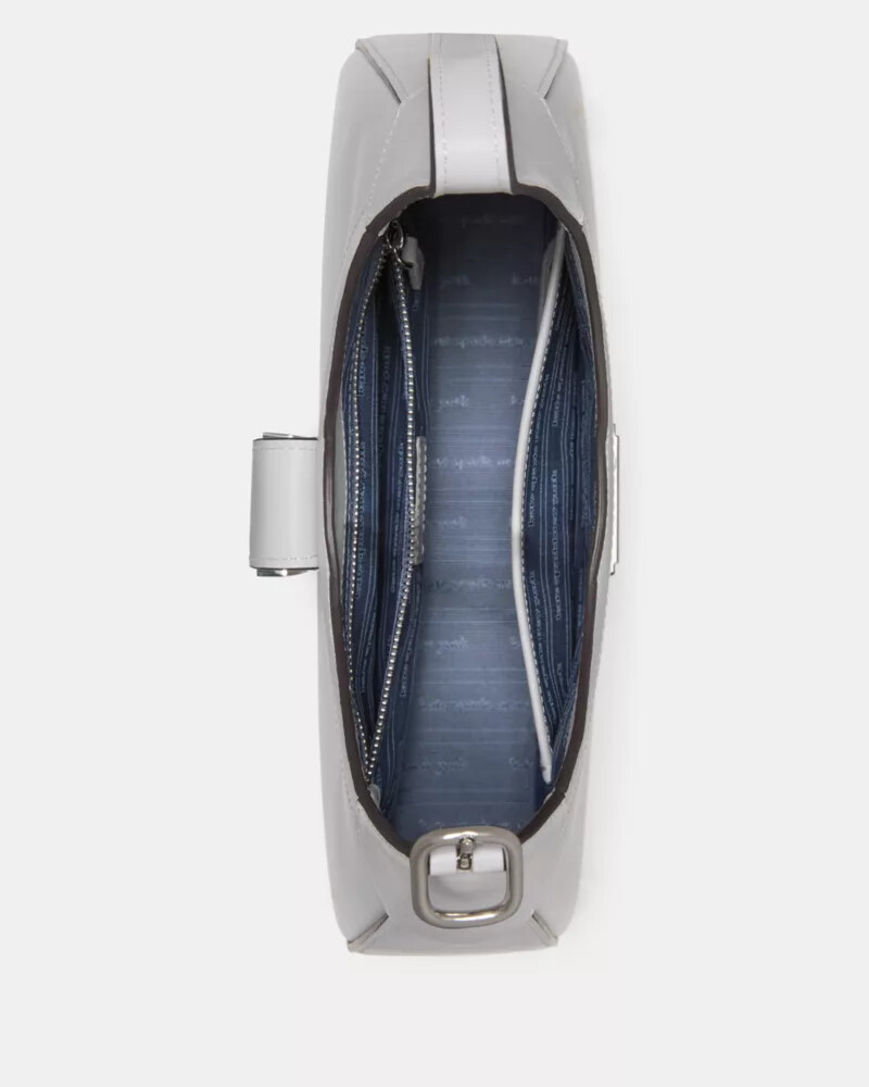 bolsa de ombro pequena nouveau cinza platina