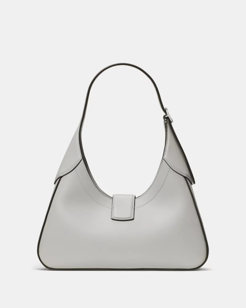 bolsa de ombro pequena nouveau cinza platina