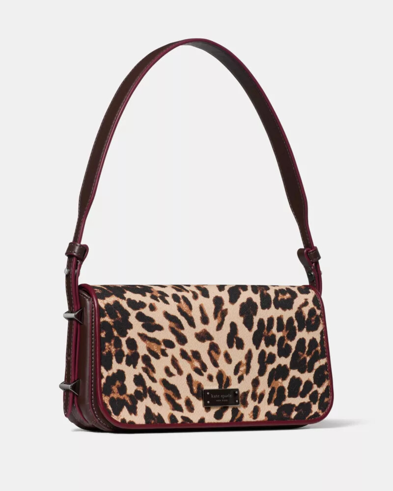 bolsa de ombro liv downtown com estampa de leopardo multicolorida