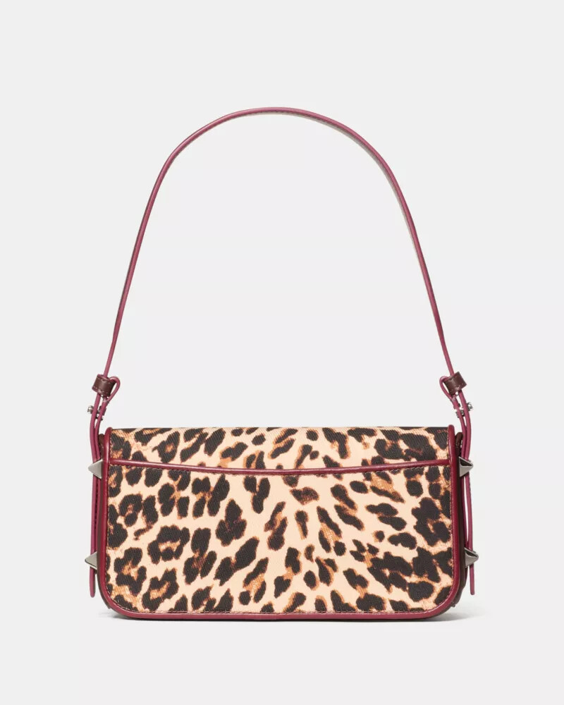 bolsa de ombro liv downtown com estampa de leopardo multicolorida