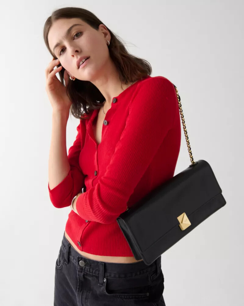 bolsa de ombro macia deco preta