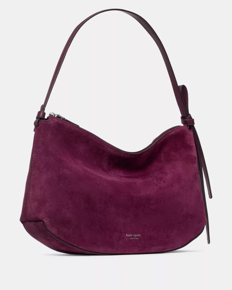 bolsa de ombro grande loop suede em Ágata roxa