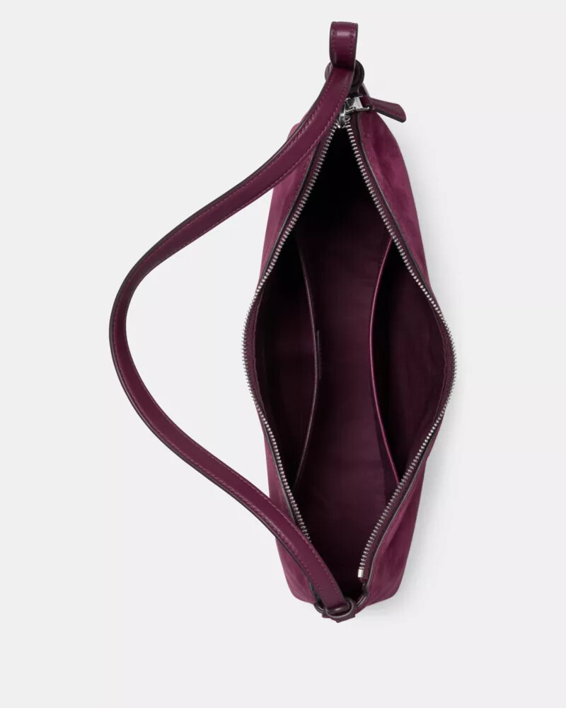 bolsa de ombro grande loop suede em Ágata roxa