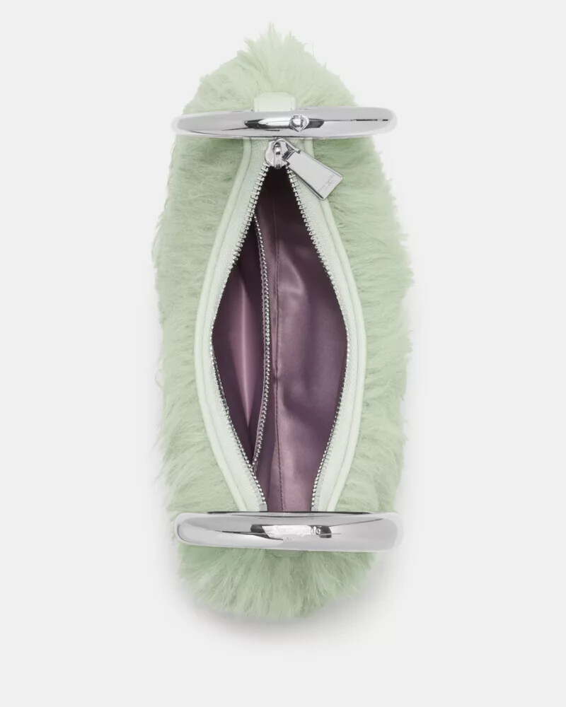 bolsa de pulseira de pele sintética cor menta.