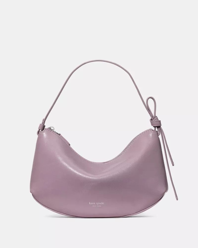 bolsa de ombro loop em couro envernizado roxa