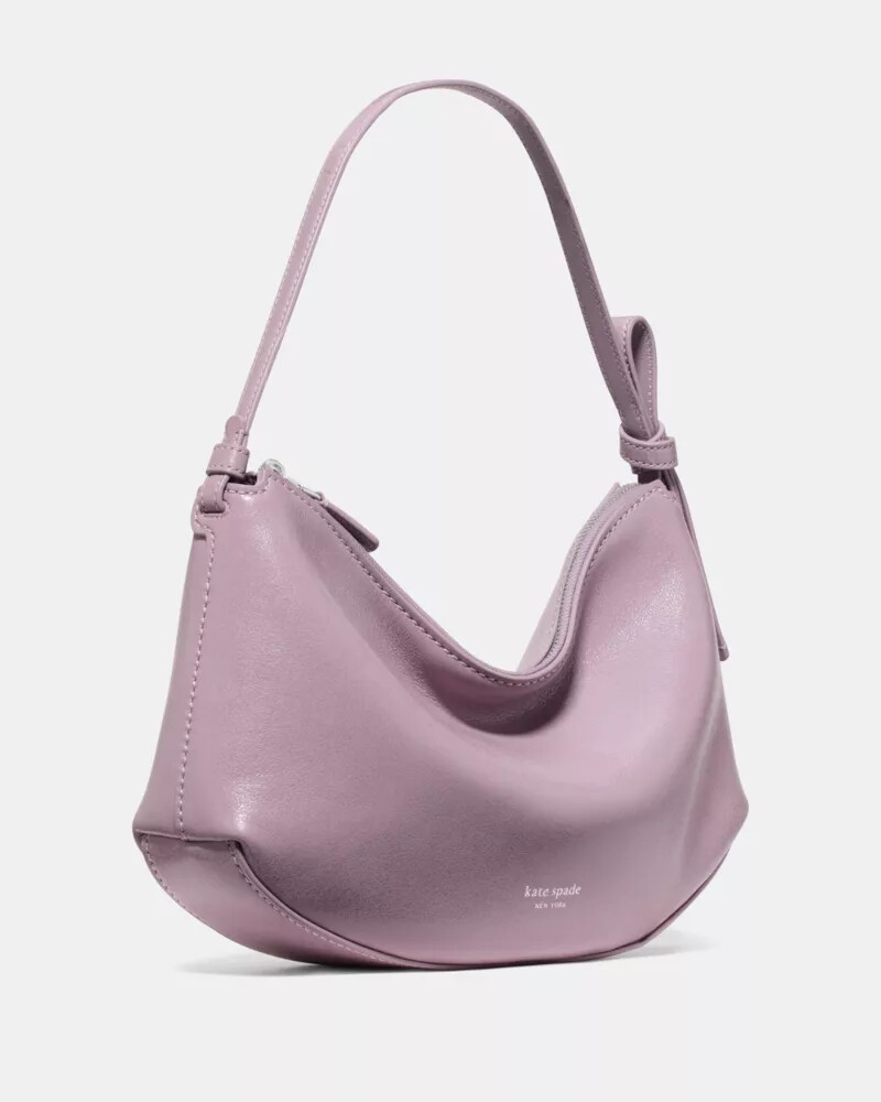 bolsa de ombro loop em couro envernizado roxa