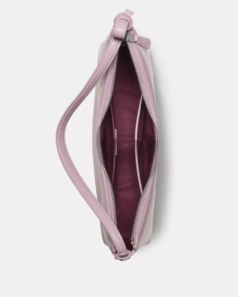 bolsa de ombro loop em couro envernizado roxa
