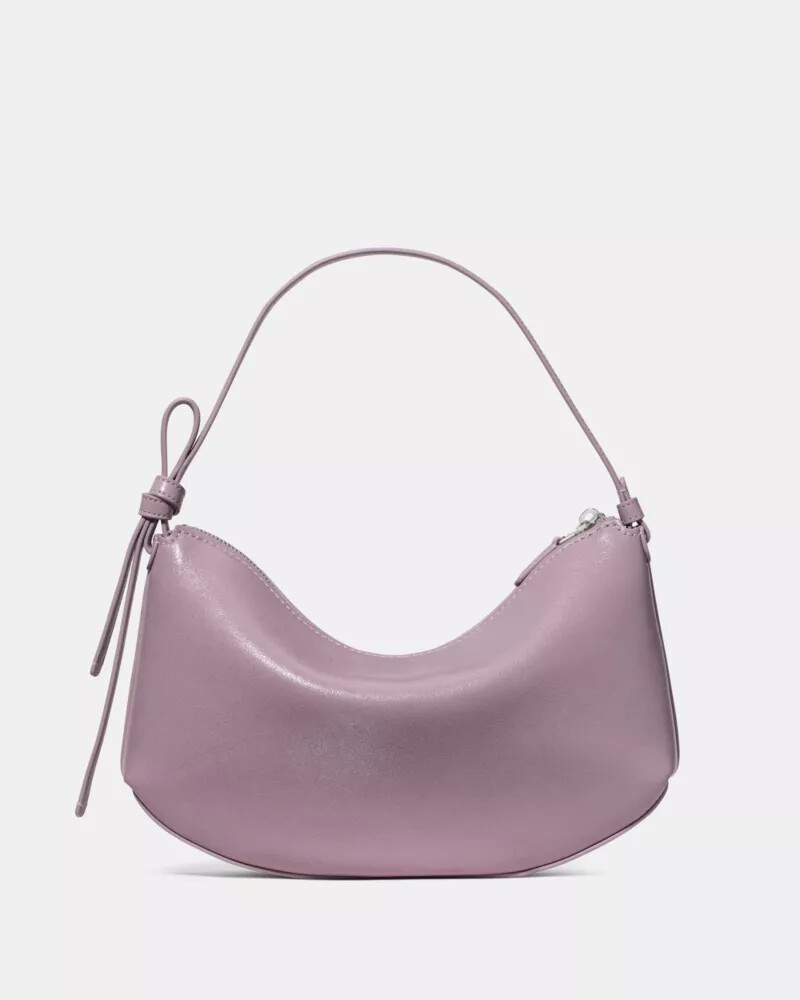 bolsa de ombro loop em couro envernizado roxa