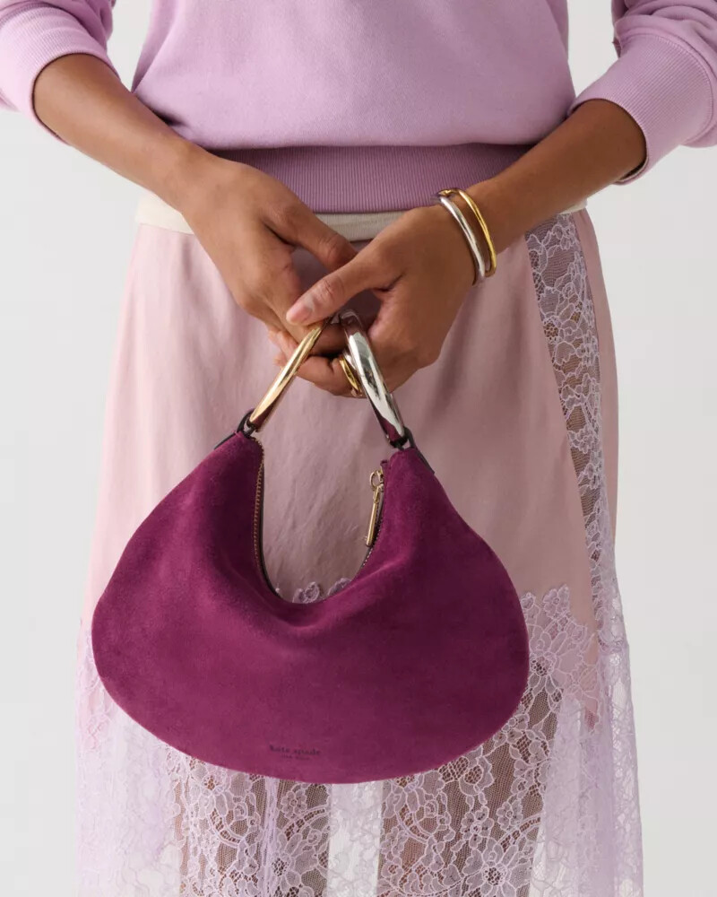 bolsa bracelete de camurça Ágata roxa