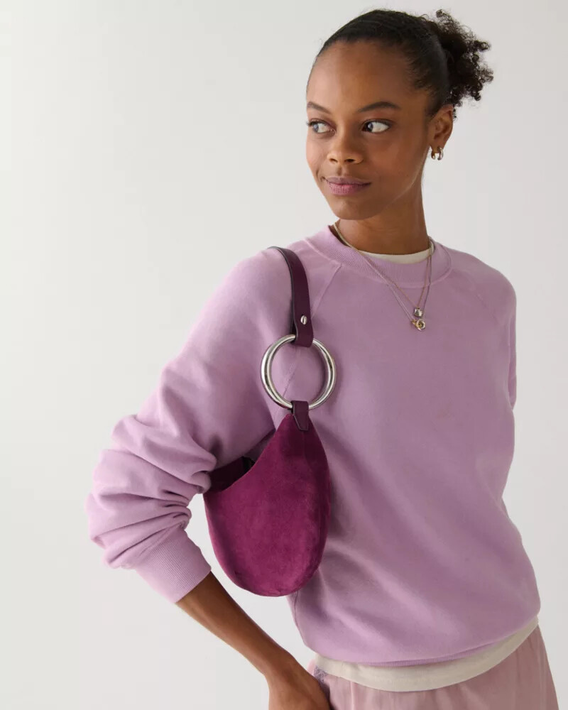 bolsa bracelete de camurça Ágata roxa