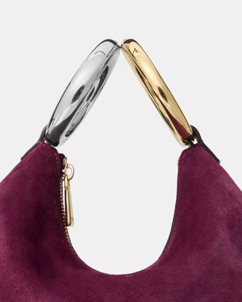 bolsa bracelete de camurça Ágata roxa