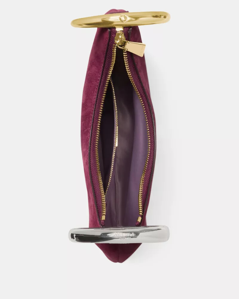 bolsa bracelete de camurça Ágata roxa