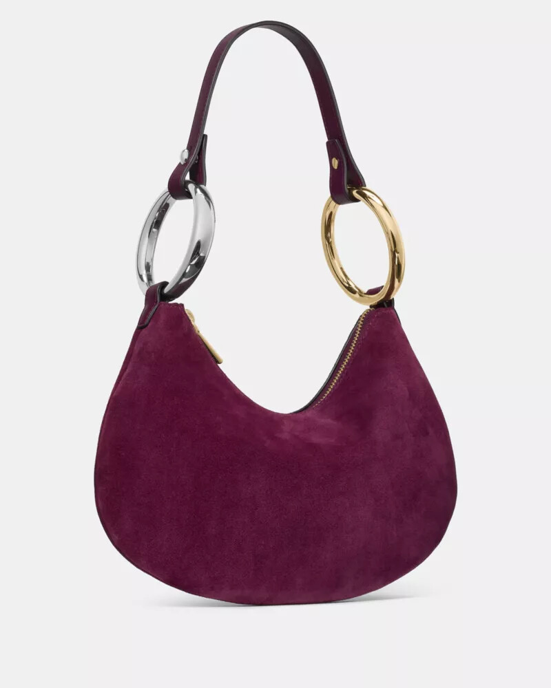 bolsa bracelete de camurça Ágata roxa