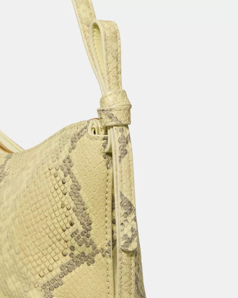 bolsa de ombro loop snake com relevo cor limão claro