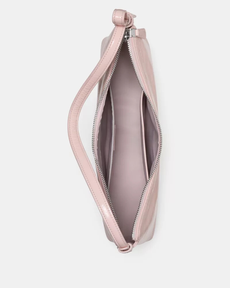 bolsa de ombro loop crinkle patent morning beach