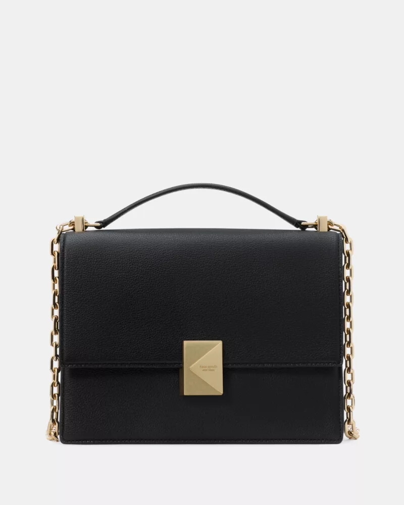 bolsa de ombro deco chain preta