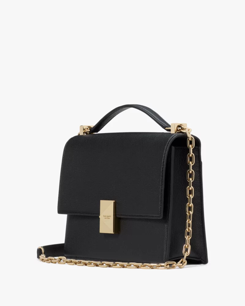 bolsa de ombro deco chain preta