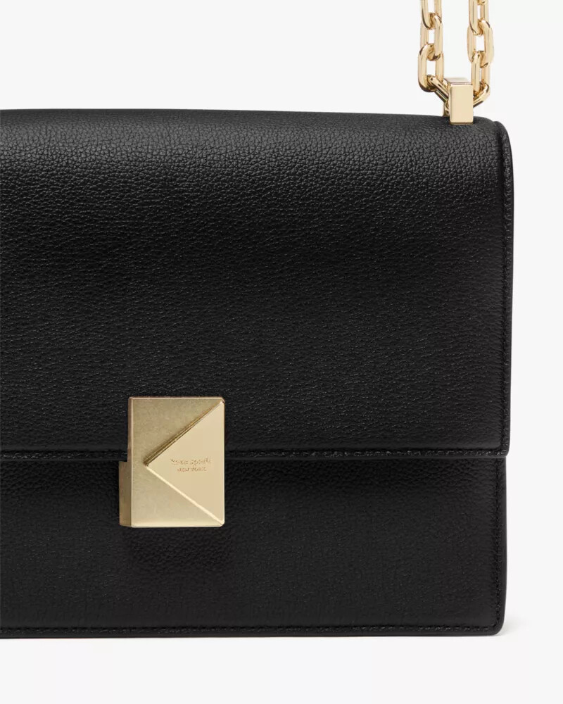 bolsa de ombro deco chain preta
