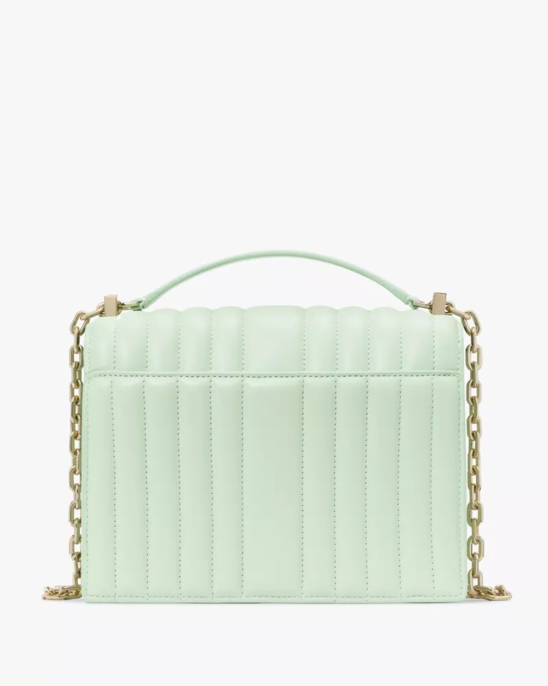bolsa de ombro deco acolchoada com corrente cor pistache gelo.