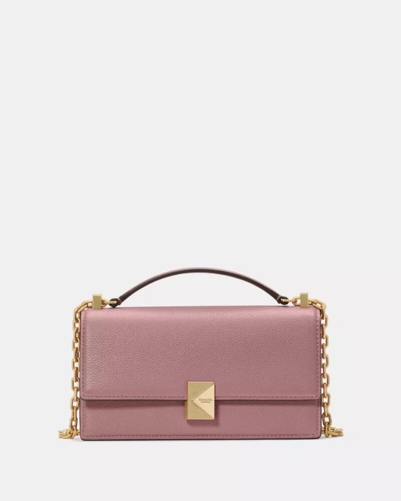 bolsa transversal deco mini flap chain rosa escuro