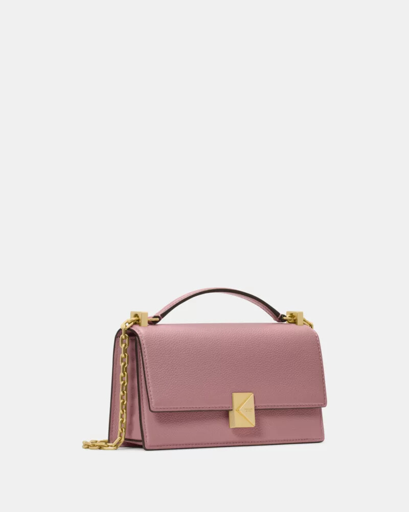 bolsa transversal deco mini flap chain rosa escuro