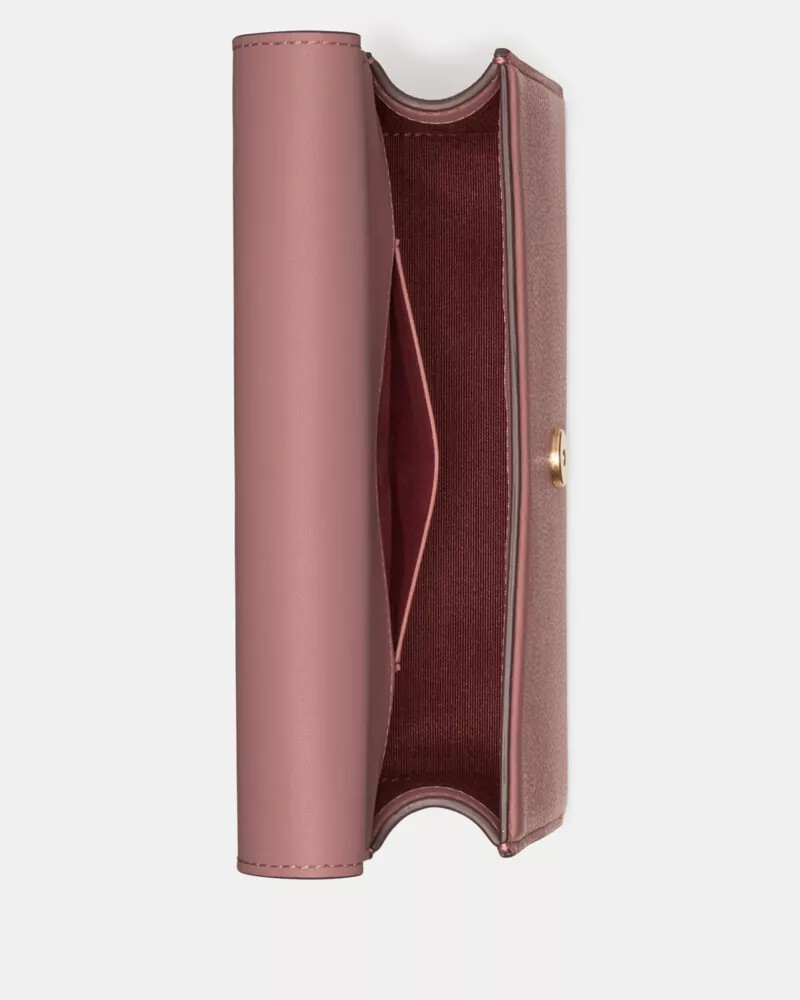 bolsa transversal deco mini flap chain rosa escuro