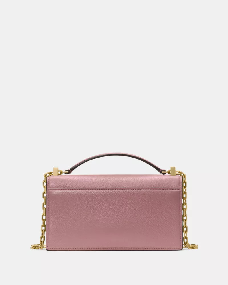 bolsa transversal deco mini flap chain rosa escuro