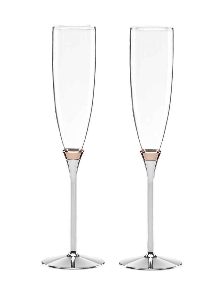 par de taças de brinde rosy glow douradas