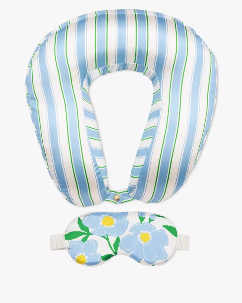conjunto de almofada de pescoço e máscara para olhos sunshine floral ocean fog