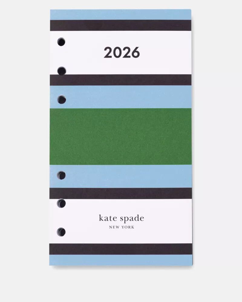 calendário de blocos de livros pessoal downtown stripe 2026 - refil multicor