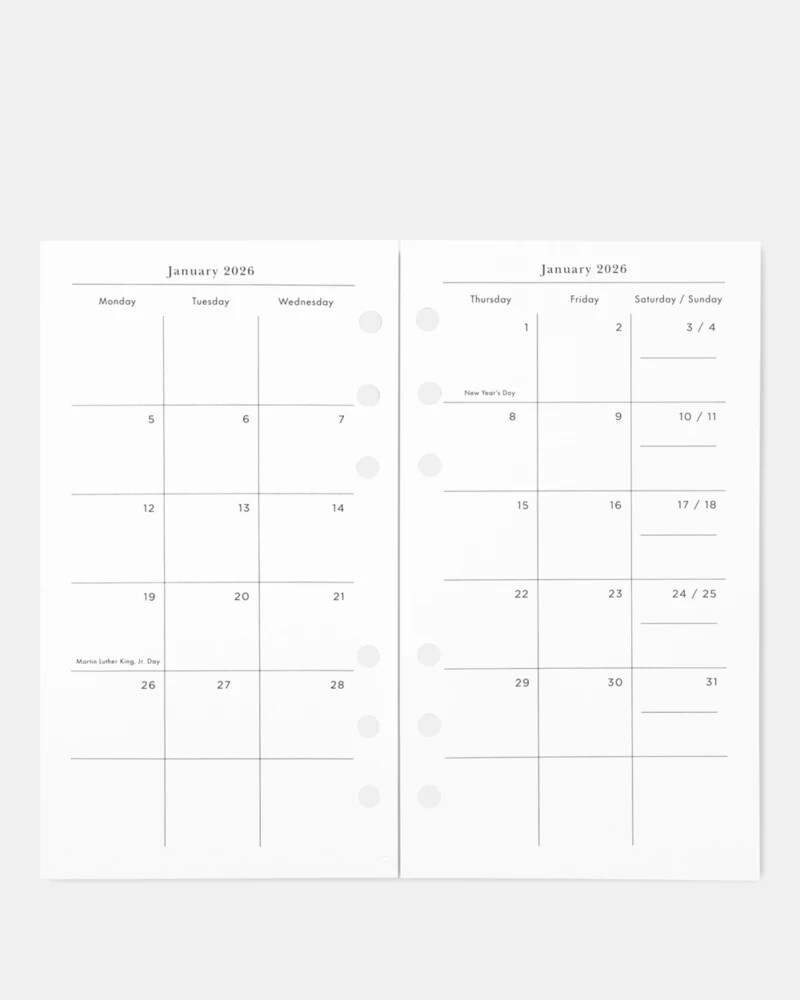 calendário de blocos de livros pessoal downtown stripe 2026 - refil multicor